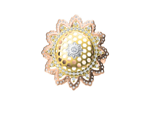 BQLT-JZ615462 water wave edge, sun, honeycomb ring