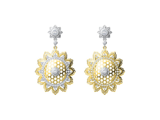 BQLT-JZ283857 Sun, Water Wave Edge, Honeycomb Ear Hook