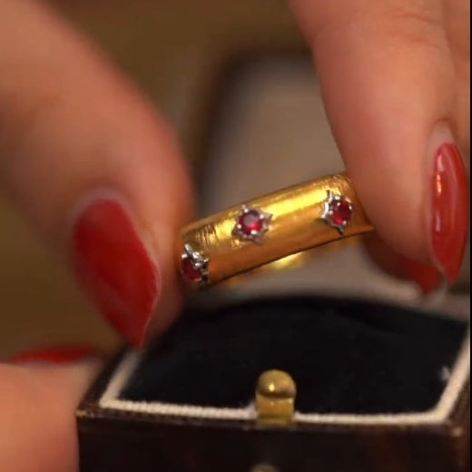 BQLT-JZ642162 light gold inlay ring