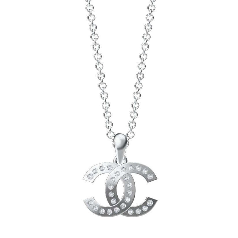 XNE-CNCP011 13mm small cross high and low grade single row square hole double C pendant