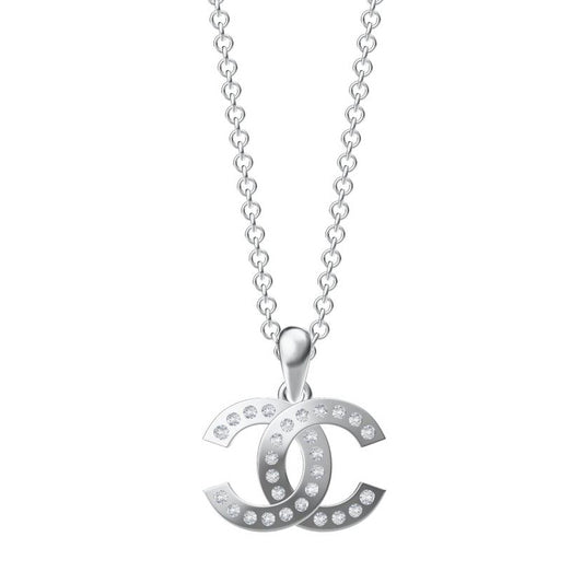 XNE-CNCP011 13mm small cross high and low grade single row square hole double C pendant