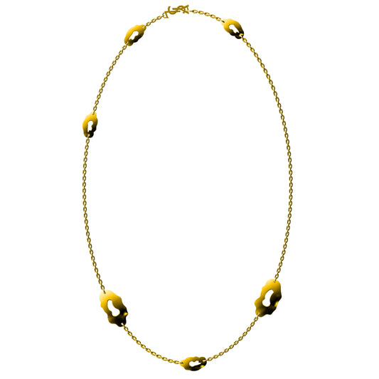 YSL-68376 light gold YSL long necklace
