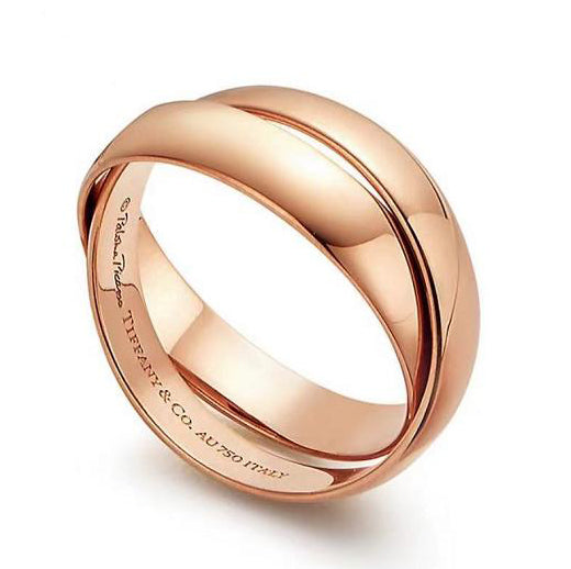 TIF58535848 light gold 2-ring interlocking ring 14#16#
