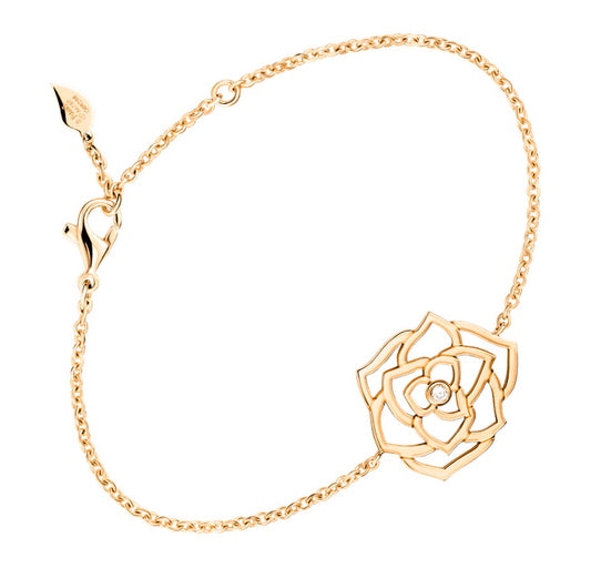 BJ-G36U3200 single diamond ribbon rose bracelet large size