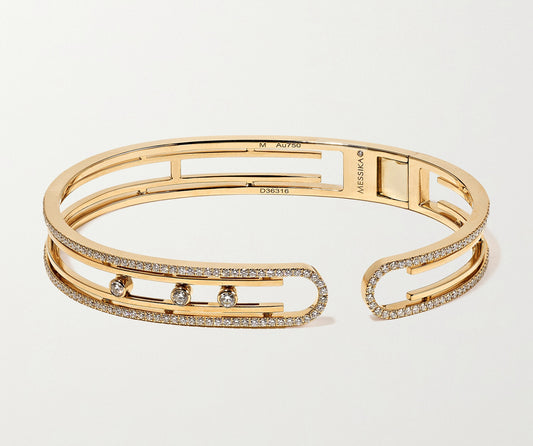 MSK-11426 movable open half diamond bracelet