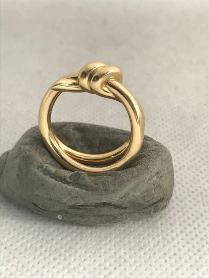TIF68890381 twisted rope light gold two-ring ring (guest version)