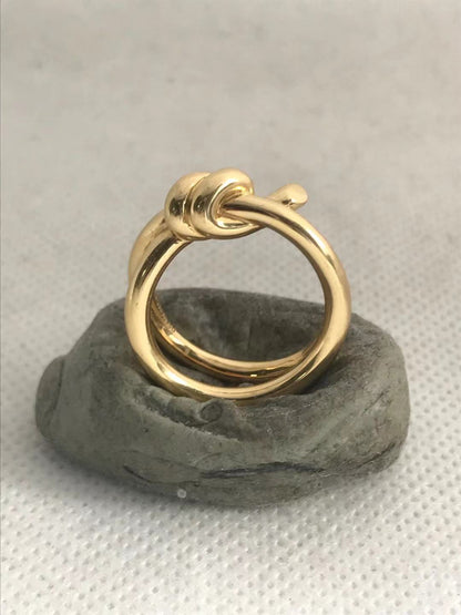 TIF68890381 twisted rope light gold two-ring ring (guest version)