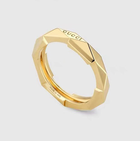 GC-662177宽4mm刻花菱形异形梯臂条戒