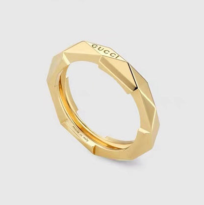 GC-662177宽4mm刻花菱形异形梯臂条戒