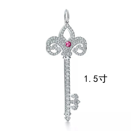 TIF60660018 full diamond ruby ​​iris firework key pendant 1.5 inches