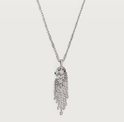 KDY-H7000546 side hanging chain leopard head large necklace with horizontal and vertical buckles