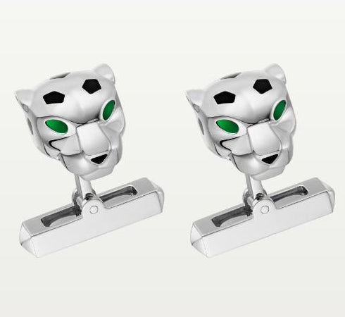 KDY-OG000328 light gold mechanical leopard head cufflinks 16x12mm