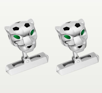 KDY-OG000328 light gold mechanical leopard head cufflinks 16x12mm