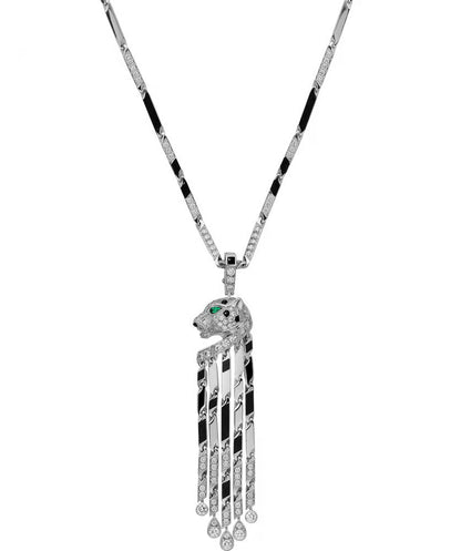KDY-B8031197 leopard head side agate large necklace (total chain length 24 inches)