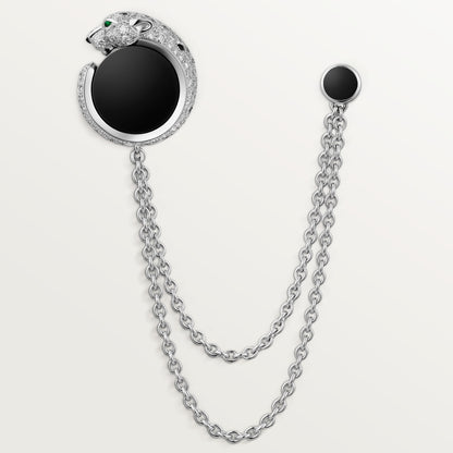 KDY-OG000338 straight full diamond agate leopard brooch