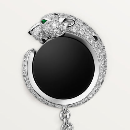 KDY-OG000338 straight full diamond agate leopard brooch