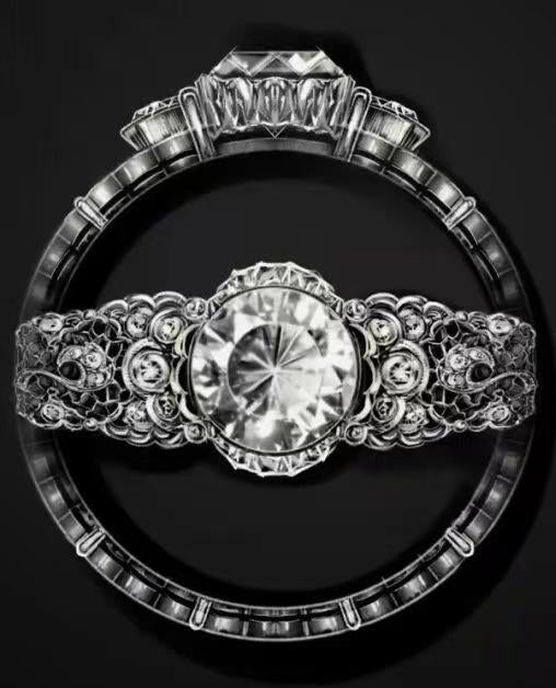 BQLT-JZ116163 four-claw lace pattern ring (turn pattern piece 8.1mm)