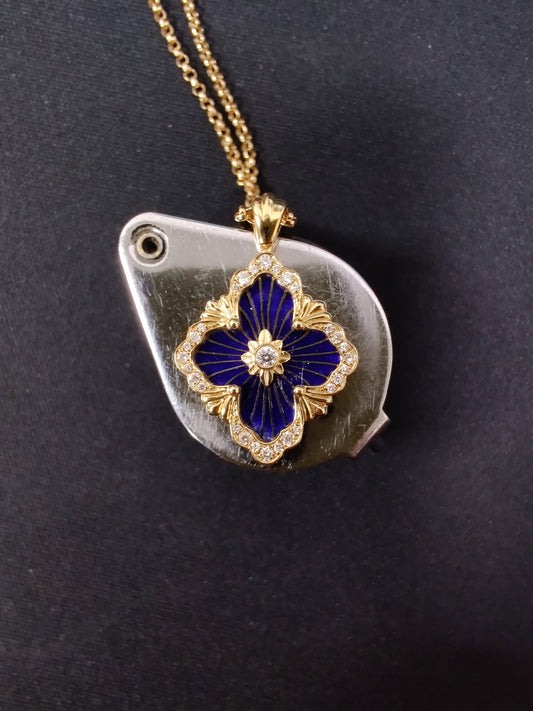 BQLT-XL723257 Small gold wire enamel with diamonds on one side and bright gold on the other