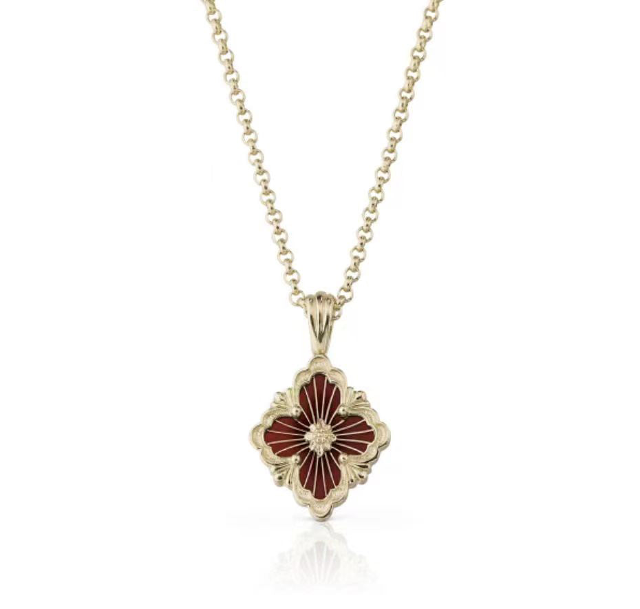 BQLT-JAUPEN014934 small gold ribbon enamel European style four-leaf clover