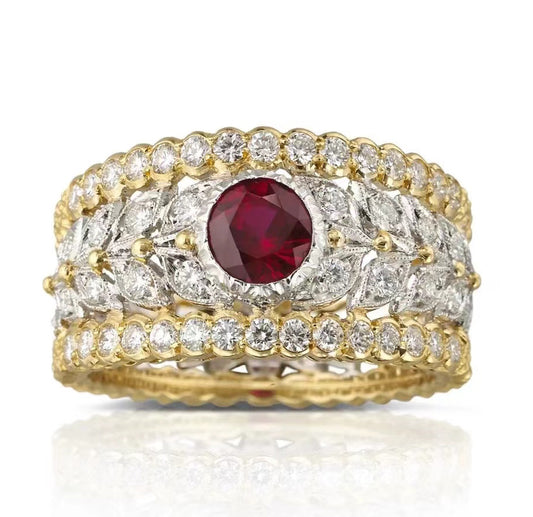 BQLT-JZ569278 Round Sapphire Colorful Ring