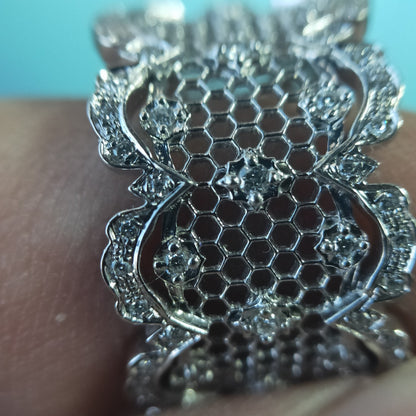 BQLT-JZ771161 13mm Ruby Honeycomb Hollow Lace Ring Custom Edition