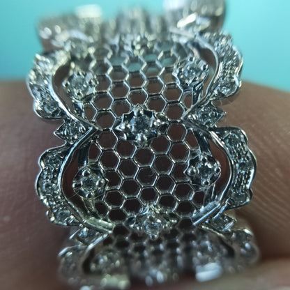 BQLT-JZ771161 13mm Ruby Honeycomb Hollow Lace Ring Custom Edition