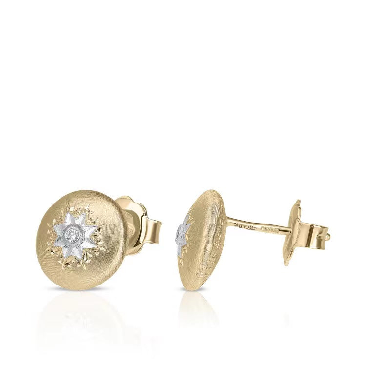 BQLT-ES799037 round body light gold surface and flower earrings