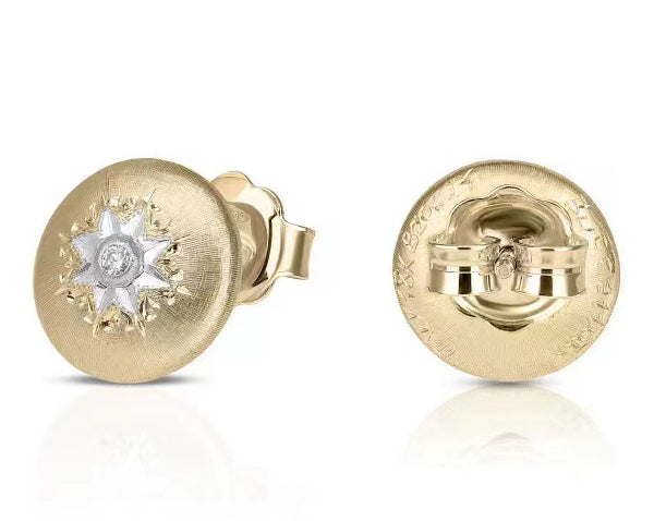 BQLT-ES799037 round body light gold surface and flower earrings