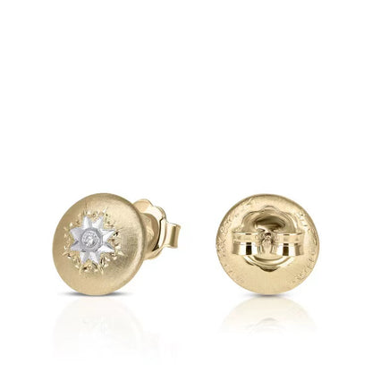 BQLT-ES799037 round body light gold surface and flower earrings