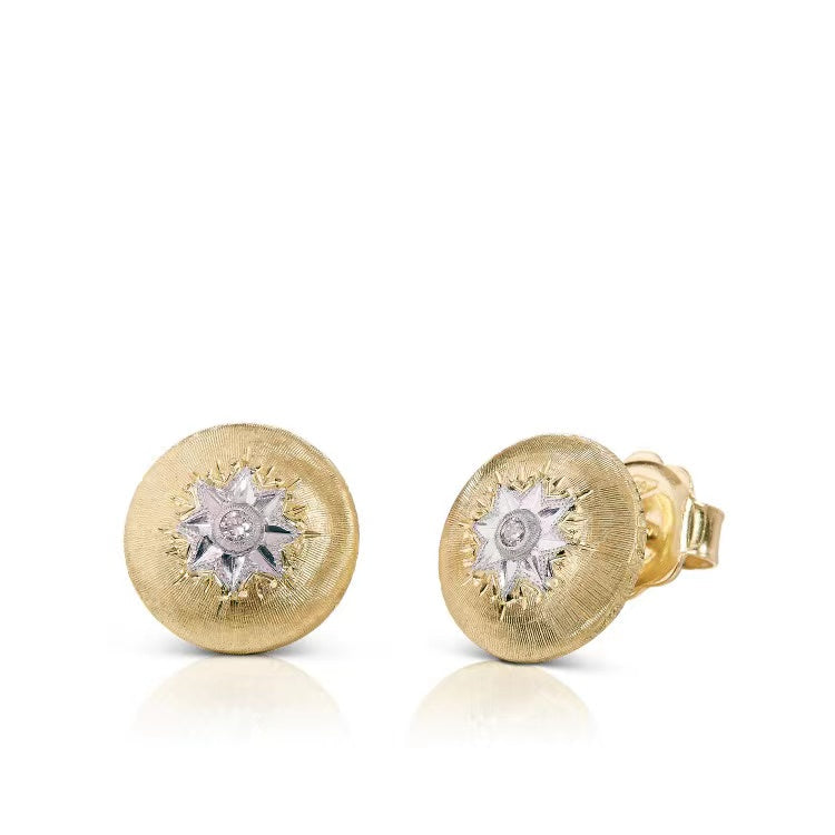 BQLT-ES799037 round body light gold surface and flower earrings
