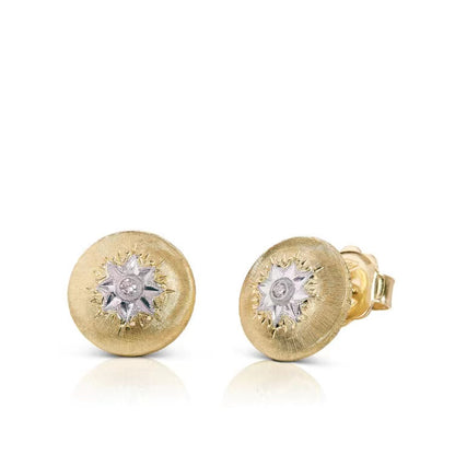 BQLT-ES799037 round body light gold surface and flower earrings