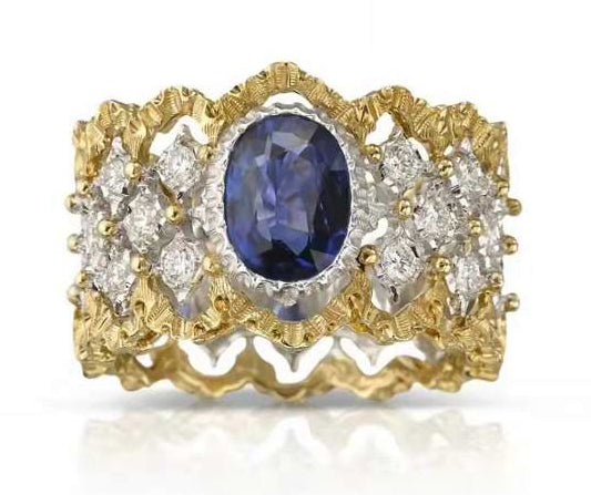 BQLT-JZ129243 lace colorful treasure ring wavy edge arm