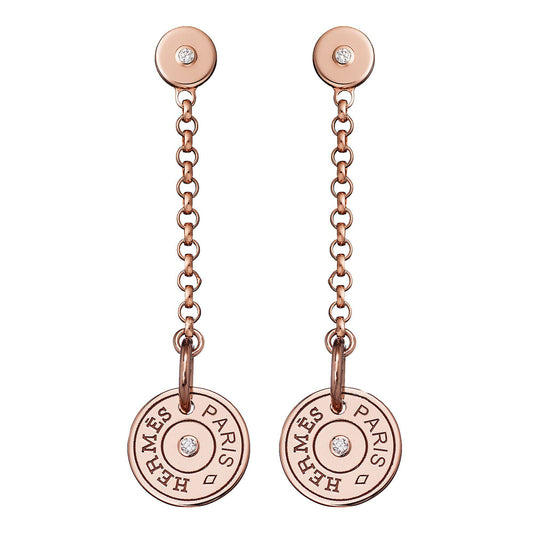 AHS-H216532B diamond letter round stud earrings