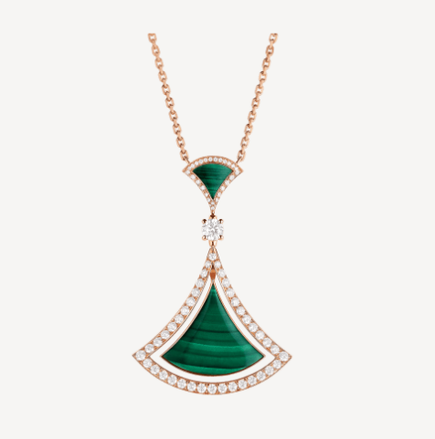 BGL-359515 Malachite Fan Necklace Skirt Set