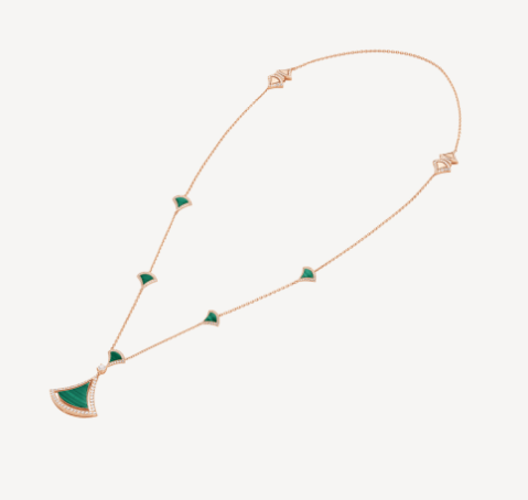 BGL-359515 Malachite Fan Necklace Skirt Set