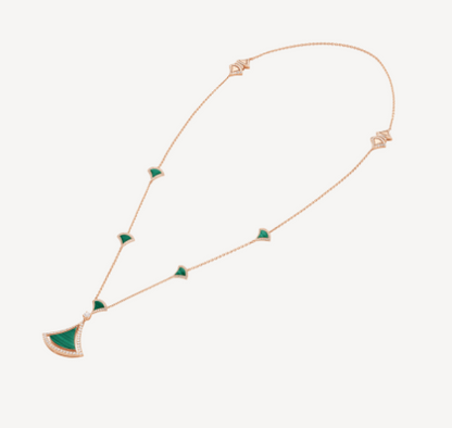 BGL-359515 Malachite Fan Necklace Skirt Set