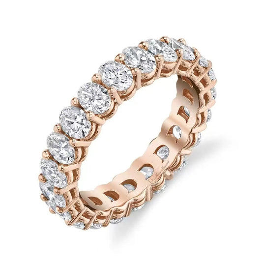 DBES-R7832215-D letter, egg-shaped diamond, prong set with diamonds, bar ring