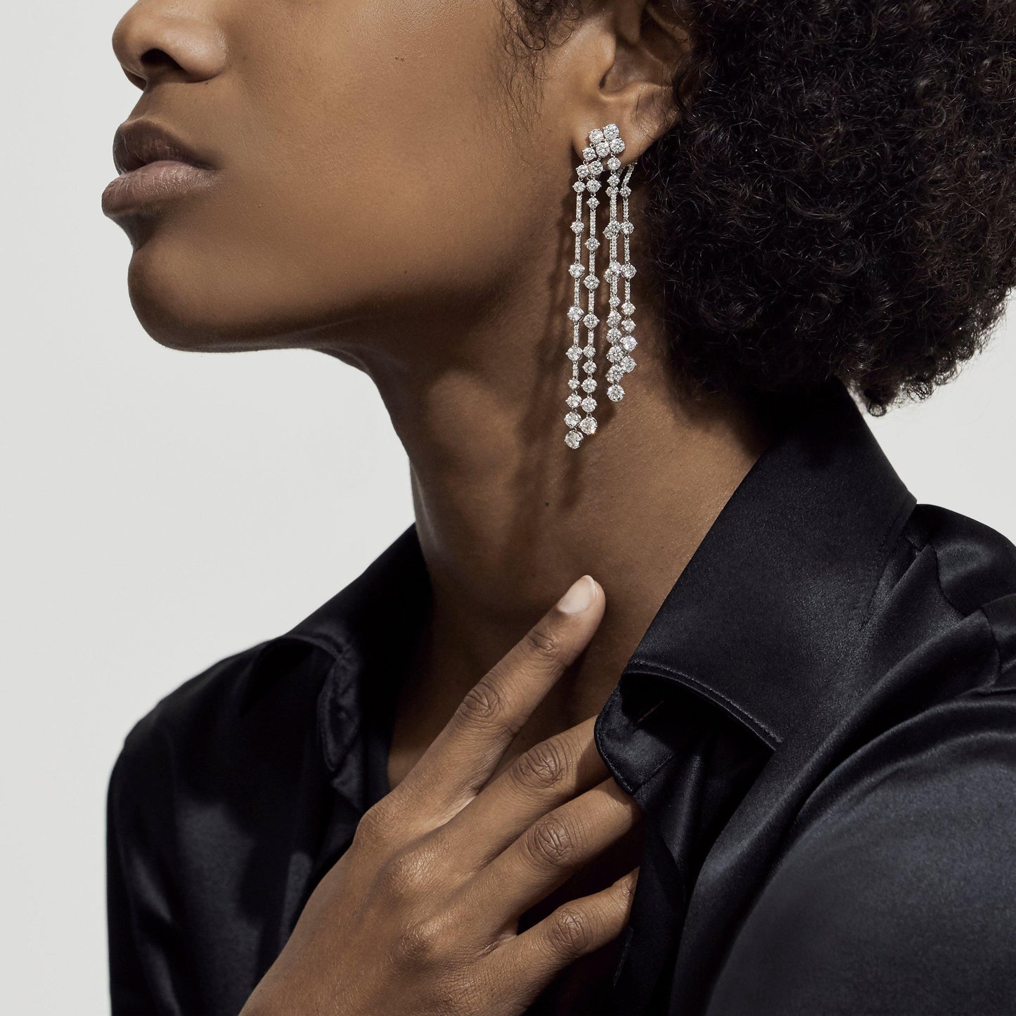 DBES-E102156 five tassel diamond earrings