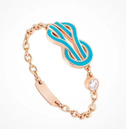 FLD-4B0960 Agate Twist Rope Buckle Chain Ring