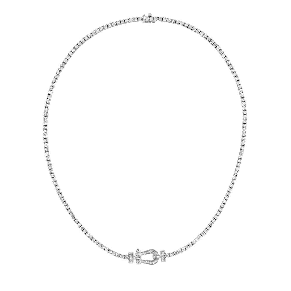 FLD-7J0297 small horseshoe rope head full of diamond necklace