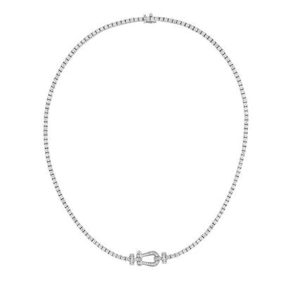 FLD-7J0297 small horseshoe rope head full of diamond necklace