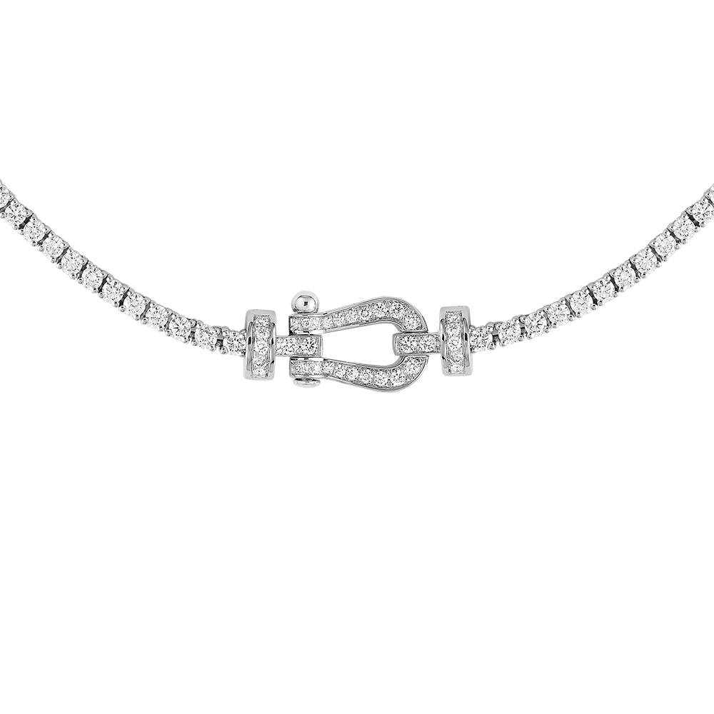 FLD-7J0297 small horseshoe rope head full of diamond necklace