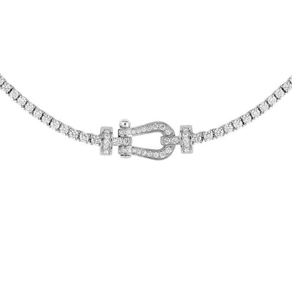 FLD-7J0297 small horseshoe rope head full of diamond necklace
