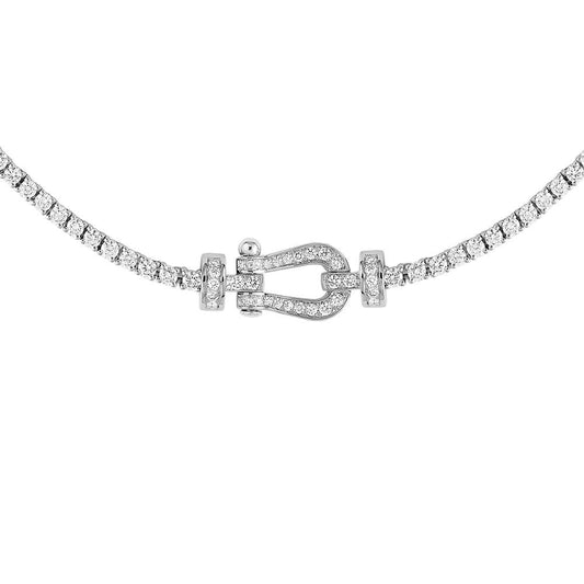 FLD-7J0297 small horseshoe rope head full of diamond necklace