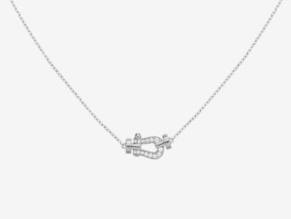 FLD-7B0280 Horseshoe Diamond Tie Chain Pendant Necklace Customer Version