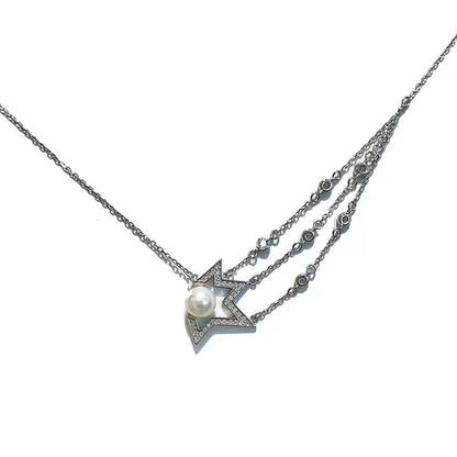 TSQ-453镶钻星星珍珠吊坠