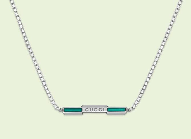 GC-702332 toothed agate trapezoid block tether pendant necklace