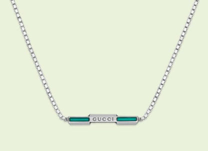 GC-702332 toothed agate trapezoid block tether pendant necklace
