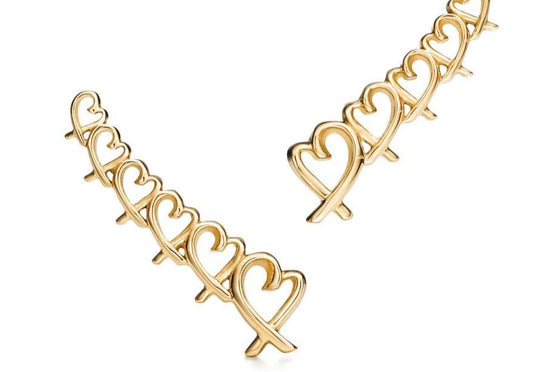 TIF39718613 forked heart-shaped earrings light gold