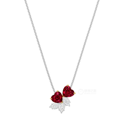 HW-PID7523717 heart-shaped ruby ​​drop diamond heart-shaped pendant